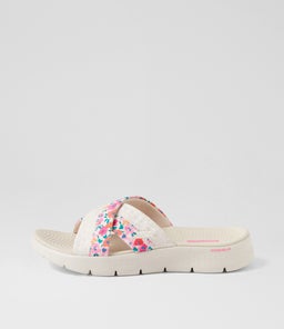 141435 GO WALK F SANDAL B SK NATURAL MULTI TEXTILE