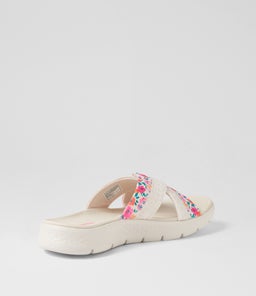 141435 GO WALK F SANDAL B SK NATURAL MULTI TEXTILE