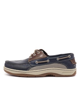 BILLFISH 3 EYE NAVY BROWN LEATHER