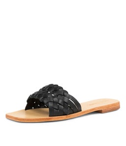 JODIE SLIDE SS BLACK LEATHER