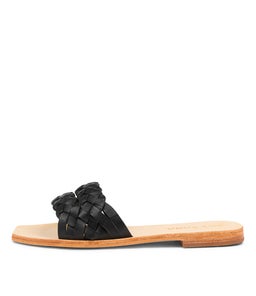 JODIE SLIDE SS BLACK LEATHER
