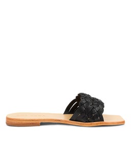 JODIE SLIDE SS BLACK LEATHER