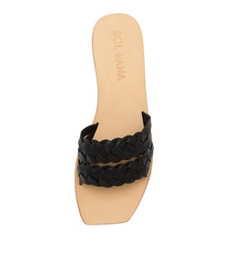 JODIE SLIDE SS BLACK LEATHER
