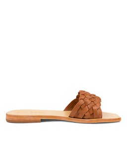 JODIE SLIDE SS TOFFEE LEATHER