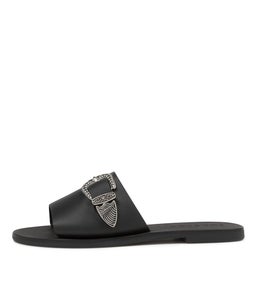 ANASTASIA SLIDE SS BLACK LEATHER