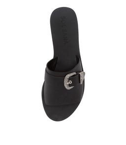 ANASTASIA SLIDE SS BLACK LEATHER