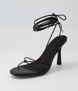 HONEY HEEL SS BLACK LEATHER