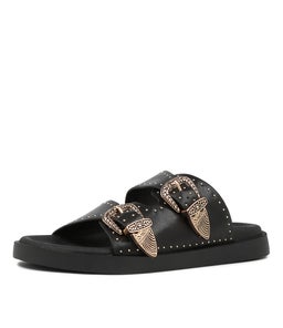 EASTWOOD STUD FOOTBED SS BLACK LEATHER