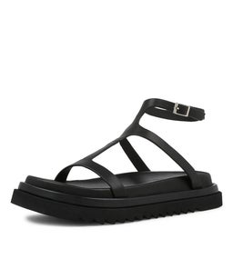 STEFANI FOOTBED SS BLACK LEATHER
