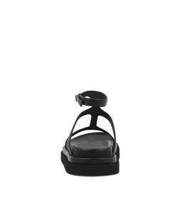 STEFANI FOOTBED SS BLACK LEATHER