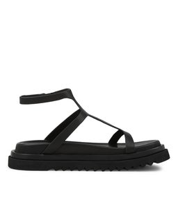 STEFANI FOOTBED SS BLACK LEATHER