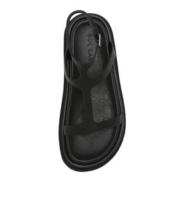 STEFANI FOOTBED SS BLACK LEATHER