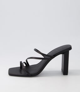 THEO HIGH HEEL SS BLACK LEATHER