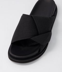 MELLOW FOOTBED SS BLACK LINEN