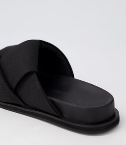 MELLOW FOOTBED SS BLACK LINEN