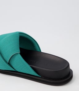 MELLOW FOOTBED SS DK TEAL LINEN