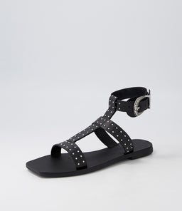 ROMA SANDAL SS BLACK LEATHER