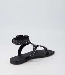 ROMA SANDAL SS BLACK LEATHER