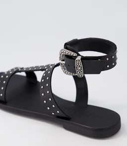 ROMA SANDAL SS BLACK LEATHER