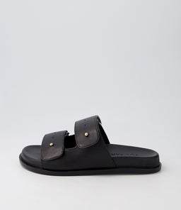 VERSUS FOOTBED SS BLACK LEATHER