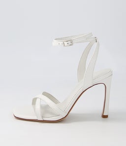 MONACO HEEL SS WHITE LEATHER