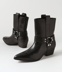 BIKER BOOT SS BLACK LEATHER