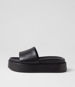 DUSTIN FLATFORM SS BLACK LEATHER