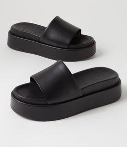 DUSTIN FLATFORM SS BLACK LEATHER