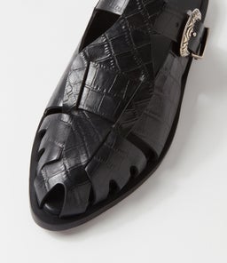NED LOAFER SS BLACK CROC LEATHER