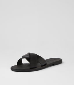 STERLING SLIDE SS BLACK LEATHER