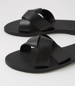 STERLING SLIDE SS BLACK LEATHER