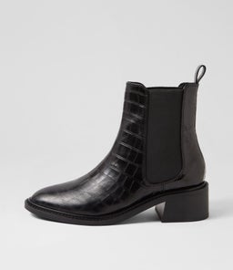 CHELSEA SS BLACK CROC LEATHER
