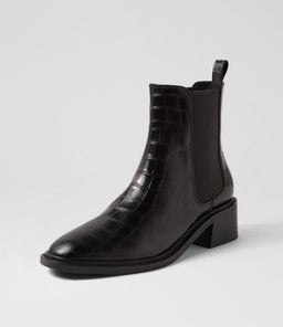 CHELSEA SS BLACK CROC LEATHER