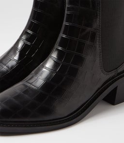 CHELSEA SS BLACK CROC LEATHER