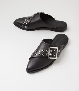 WOOSTER SLIDE SS BLACK LEATHER
