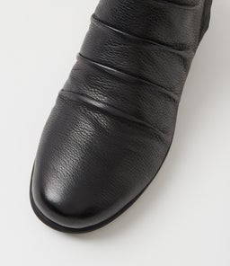 MAXIE SU BLACK BLACK PAINTED FLORAL LEATHER