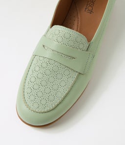 PUNIS SU OLIVE LEATHER EMBOSSED
