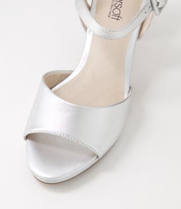 SUPER SU SILVER COVERED HEEL LEATHER