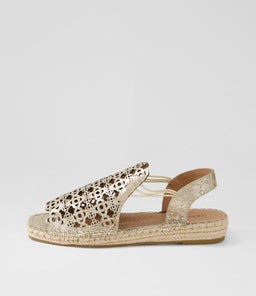 PRECHO SU TAUPE METAL FLOWER LEATHER