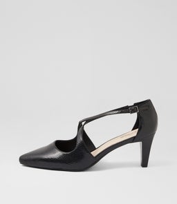 MARNEE2 SU BLACK SNAKE LEATHER