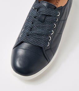 ZENENA SU NAVY DOT LEATHER LACE