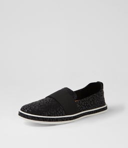 ASK SU BLACK LEOPARD PRINT SUEDE