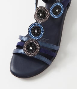 PARIS SU BLUE METALLIC LEATHER