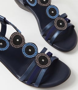 PARIS SU BLUE METALLIC LEATHER