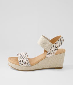 GLOSSIC SU MULTI RECTANGLE BEIGE SUEDE ELASTIC