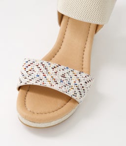 GLOSSIC SU MULTI RECTANGLE BEIGE SUEDE ELASTIC