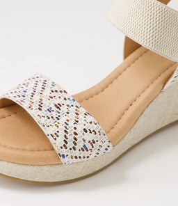 GLOSSIC SU MULTI RECTANGLE BEIGE SUEDE ELASTIC