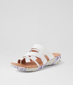 MIA2 SU WHITE BLUE FLORAL SOLE LEATHER