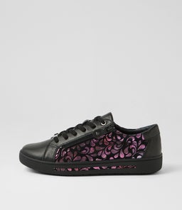 EVONE SU BLACK BLACK PETAL LEATHER SUEDE