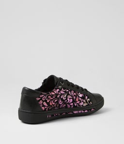 EVONE SU BLACK BLACK PETAL LEATHER SUEDE